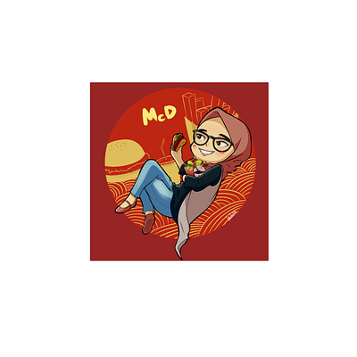 Fast Food Girl 2d 2d art anime cartoon character cute digital design digital illustration food illustration