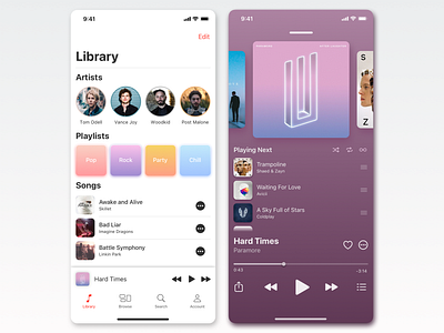 Music Player app artist clean dailyui design flat illustration ios ios app design minimal minimalistic music music app music player musician player simple ui ui design ux