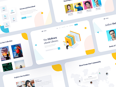 EleBrary - Library Template for Elementor agency website author book book shop design illustration landingpage library library app library website online booking online library online school read school teacher