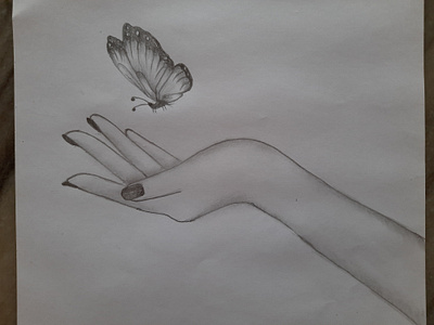 Butterfly in Hand Art birds butterfly butterfly logo cartoon cute design design art designs draw drawing hand hand art hand crafted hand drawing human kids pencil pencil art pencil drawing sketch drawing