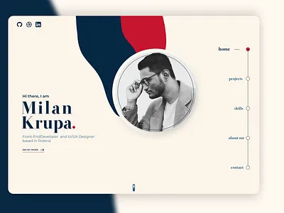 Milan Krupa - Home design figma minimal portfolio ui ux web