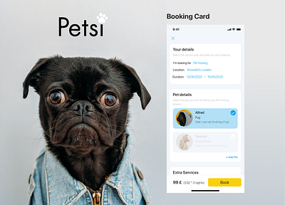 Pet app design app design booking app booking system design details page pet pet care ui ui design web