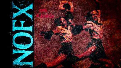 NOFX - red grunge "Drunk In Public" album cover grunge nofx punk red wallpaper