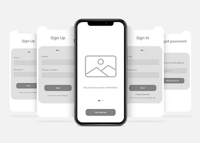 Authentication Wireframe branding design invision invisionapp sign in signup ui ux wireframes