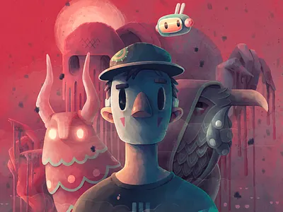 Tulpas 2020 ash bird character creature dark devil mmxx monster procreate selfportrait