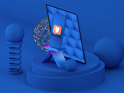 Digital bank illustration app c4d design illustration ui