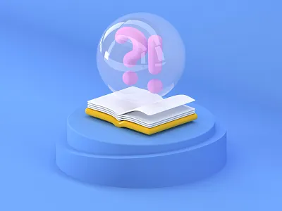 FAQ icon app c4d design illustration ui