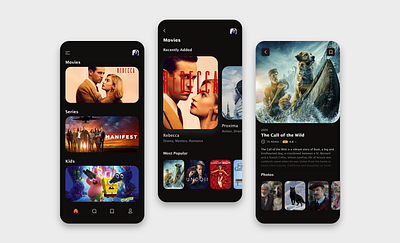 Movie App 2020 app cinema concept design film home screen icon logo movie screen shot show movie ui watch watch film