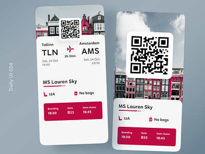 Daily UI 024 Boarding Pass app design appui appuidesign boarding pass boarding pass design daily ui daily ui 024 daily ui challenge dailyui dailyui 024 dailyuichallenge design figma flight ticket design mobile ticket