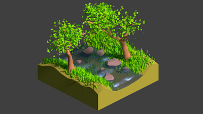 Isometric Nature design isometric nature simple sketch