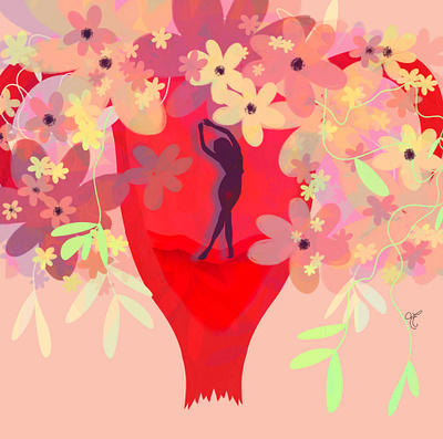 Dance in your womb garden design female flowers illustration wombgarden wombhealing