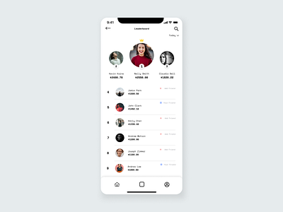 Daily UI Challenge 019: Leaderboard app design daily ui 019 dailyui dailyuichallenge figma leaderboard minimalism minimalistic design ui design