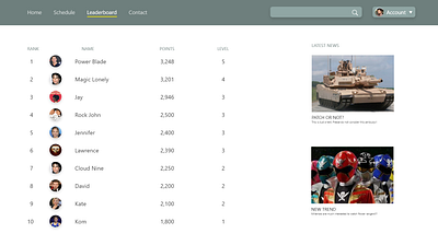 Day-19-LeaderBoard-DailyUI app design graphic design illustration illustrator minimal ui ux web website