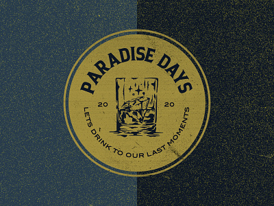 Paradise Days badge badgedesign design distress logo design logo mark retro texture