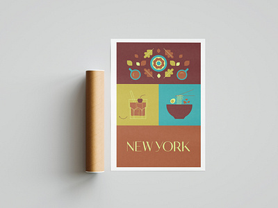 NY Poster fall illustration nyc poster typography