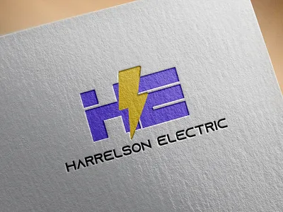 HARRELSON ELECTRIC LOGO branding design flat icon logo logo design logo designer logo mark logotype minimal