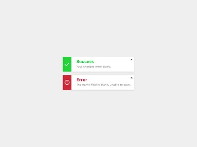 Success/Error Toasters daily ui 011 dailyui error toaster