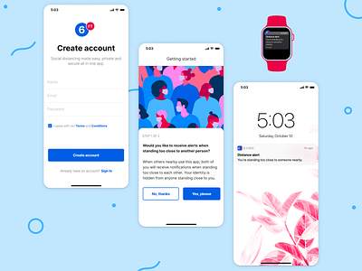 COVID Safe Distance App covid mobile app native app persona ui