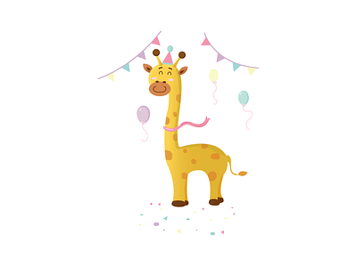 Character Design - Giraffe characterdesign colors creativity design flatdesign giraffe happy birthday illustration illustration art inspiration vector vector illustration vectorart