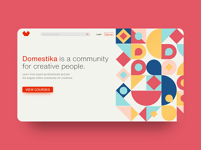 Domestika | Landing UI Design adobe xd dailyui design landing page minimal patterns ui uidesign ux website design