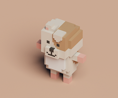 Voxel dog 3d dog lowpoly magicavoxel voxel voxelart