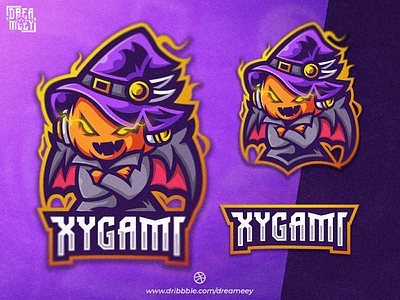 Pumpkin Witch Mascot Logo brand branding drawings esport esports gaming gaming logo illustration logo mascot mascot logo pumpkin pumpkin illustration sports sports logo team logo twitch twitch logo witch