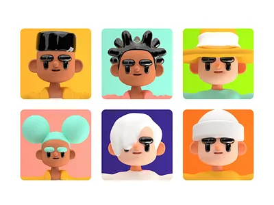 3D Face Icons 3d 3d art 3d icon 3d icons adorable cute icon icon illustration icons iconset illustration