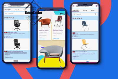 Chair Online Shop animation design figma figmadesign flat icon illustration minimal typography ui ux web