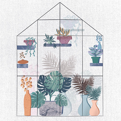 Greenhouse 🌵🌲🍃 illustration illustration art indoorplants leaf leaves modern design plants