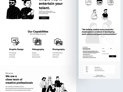 Creation - Creative Agency Landing Page Design design illustration landing page landing page design ui uidesign user interface web design webdesign website website design