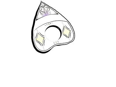 Ouijacraft colorful drawing ghost goodbye goth hello inktober ouija ouija board planchette witch witchy