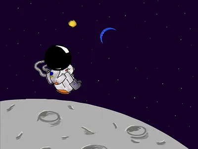 Space doodle austronaut celestial design distance drawing earth illustration interstellar moon space spaceman spacex star sun