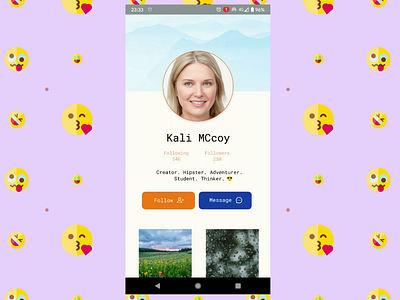 Profile page - Daily UI Challenge 006 animation beginner beginners dailyui dailyui006 dailyuichallenge design figma gif mobile profile prototype socialmedia ui design video