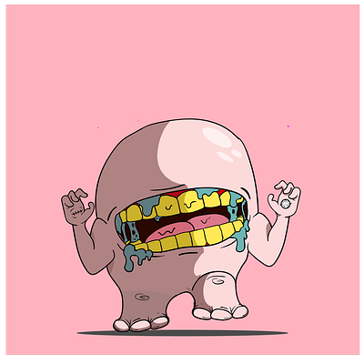 anemonia the biggest mouth alien aliens beast design elegant illustration immunity monster mouth pink scary vector