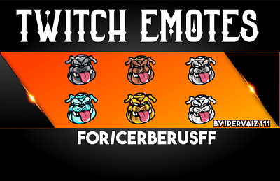 dog twitch emotes banner design illustration mascot subbadges twitch twitch banner twitch logo twitchemote youtube logo