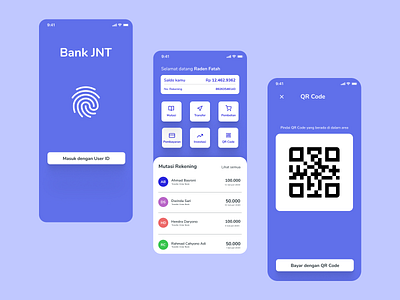 Bank JNT - Mobile Banking App app application banking banking app design mobile ui ui design user experience user inteface ux ux design