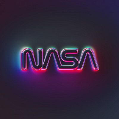 36 logos - NASA 36daysoftype abstract art brand branding colors design filter forge generative glow illustration logo logotype nasa neon rebrand rebranding typography