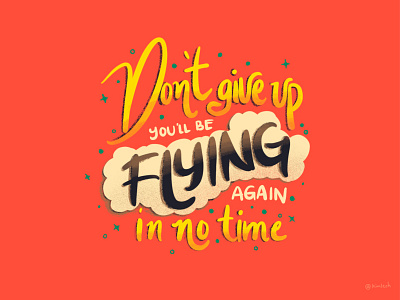 Don't Give Up art illustration lettering procreate