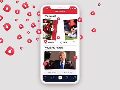 My Dilemma Social Media App app design ios mobile social media ui