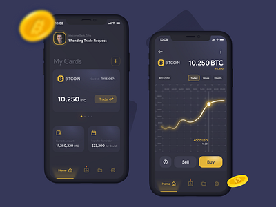 crypto wallet app app design app ui design bitcoin app card ui concept ui cryptocurrency cryptowallet dark dark mode dark wallet ios app minimal ui minimal wallet neon neon design wallet app wallet concept wallet design wallet ui