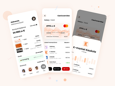 Banking App Design - Part 1 abstract adobe adobexd app app design application bank bank app bank card banking banking app cute design home screen icons minimal mobile mobile ui ui ux