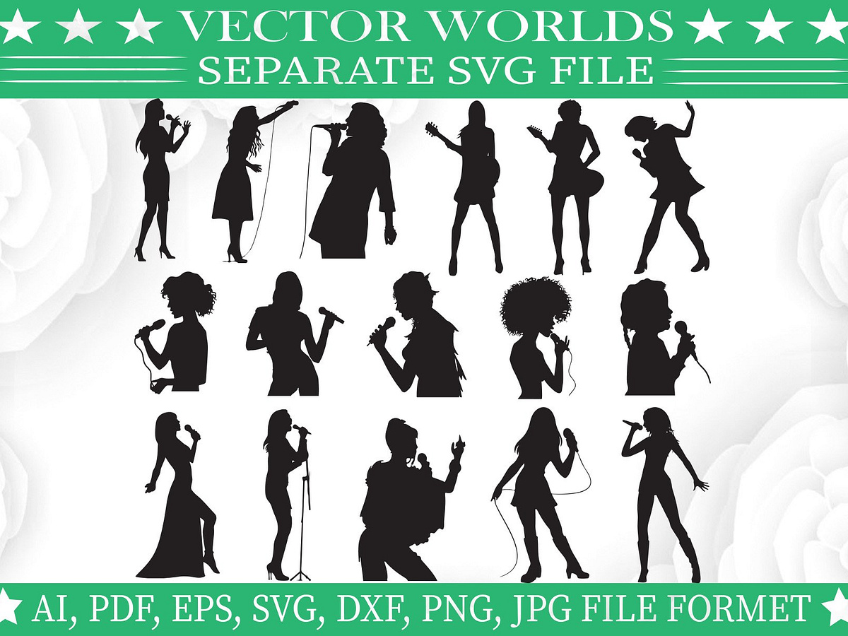 Singer Woman Svg, Singer, Woman Svg by SetaraAsma on Dribbble