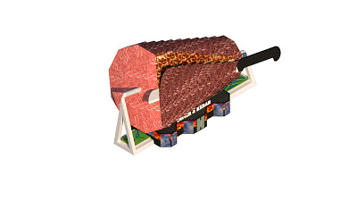 Doner and Kebab Saloon 3 building design isometric simple sketch