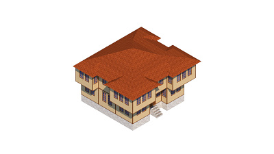 Historical Turkish House 3 building design isometric simple sketch