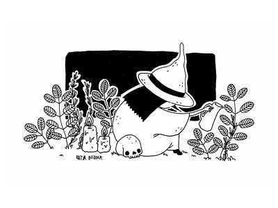 Garden art artwork dribbleweeklywarmup halloween illustration inktober inktober2020 spooktober spooky spooky season