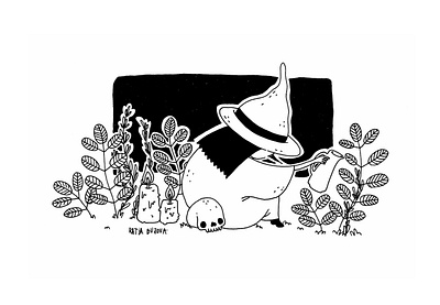 Garden art artwork dribbleweeklywarmup halloween illustration inktober inktober2020 spooktober spooky spooky season