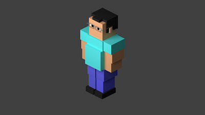 Steve Minecraft 3d design isometric low poly low poly lowpoly minecraft simple sketch