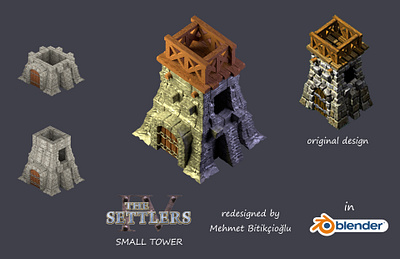 Small Tower in Settlers IV building design isometric simple sketch