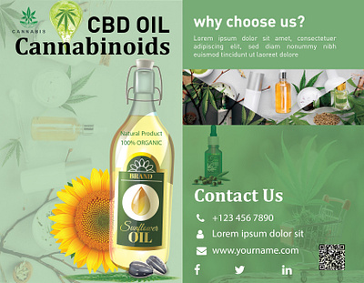 cbd oil Front banner brochure design illustration ui ux webdesign