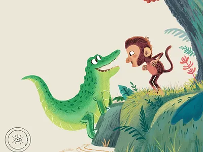 Monka ft. Crocodilan art artwork design digital illustration digital painting illustration illustrator vector